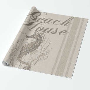 Papier Cadeau Beach House Seahorse Seashore
