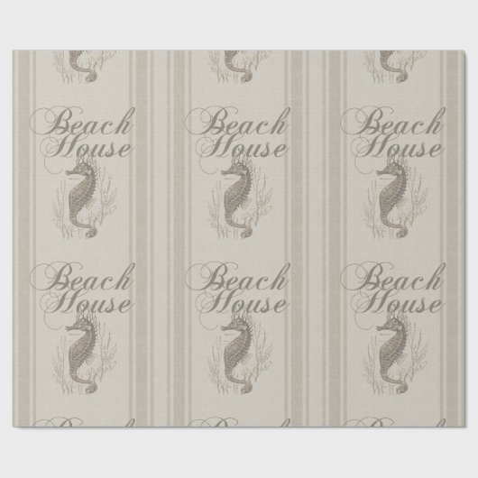 Papier Cadeau Beach House Seahorse Seashore (Plat)