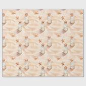 Papier Cadeau Beach Sand Starfish Bottles (Plat)