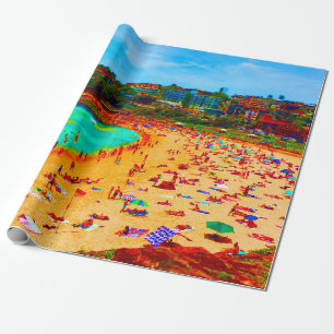 Papier Cadeau Beach Sea Life coloré