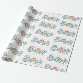 Papier Cadeau Beach Vibes Retro Summer Sun Motif (Déroulé)