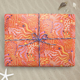 Papier Cadeau Beachy Boho Seagrass Orange