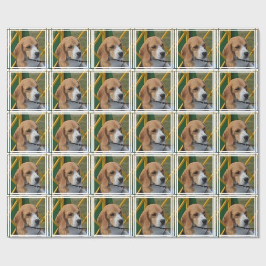 Papier Cadeau Beagle aimable (Plat)