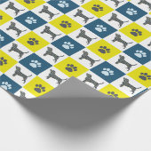 Papier Cadeau Beagle Chien Jaune & Noir Grille Papier à envelopp (Coin)