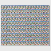 Papier Cadeau Beagle Chien Winter Wonderland Noël Joie (Plat)