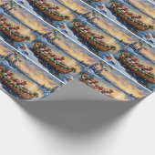 Papier Cadeau Beagle Christmas Boat Holiday (Coin)