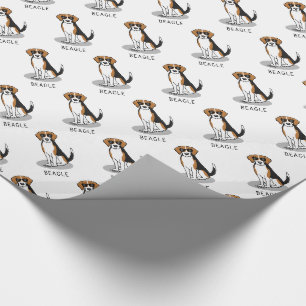 Papier Cadeau Beagle cool avec lunettes de soleil (tri couleur 3