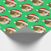 Papier Cadeau Beagle dans un chapeau de Père Noël à Noël (Coin)