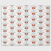 Papier Cadeau Beagle de Noël (Plat)