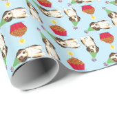 Papier Cadeau Beagle de petit gâteau d'anniversaire (Coin rond)