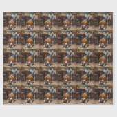 Papier Cadeau Beagle Dog Tracking Gingerbread Christmas Fun Art (Plat)