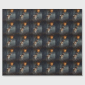 Papier Cadeau Beagle Halloween effrayant (Plat)