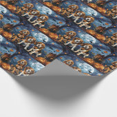 Papier Cadeau Beagle Halloween Éffrayant (Coin)