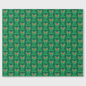 Papier Cadeau Beagle Hound Joyeux Noël Chien & Bow Green (Plat)