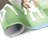 Papier Cadeau Beagles (Coin rond)