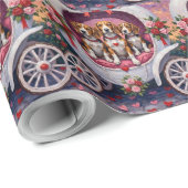 Papier Cadeau Beagles Dog Valentine's Day  (Coin rond)