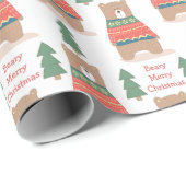 Papier Cadeau Béaire nordique mignonne Joyeux Noël (Coin rond)