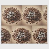 Papier Cadeau Bean Lover Fèves de café esthétique (Plat)