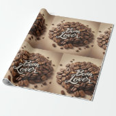 Papier Cadeau Bean Lover Fèves de café esthétique (Déroulé)