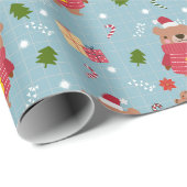Papier Cadeau Bear in Holiday Sweater Wrapping Paper (Coin rond)