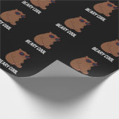 Papier Cadeau Beary Cool Funny Brown Bear Pun Dark BG (Coin)