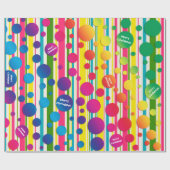 Papier Cadeau [Beatnik Bubbles] Polka rétro Pointe Arc-en-ciel r (Plat)