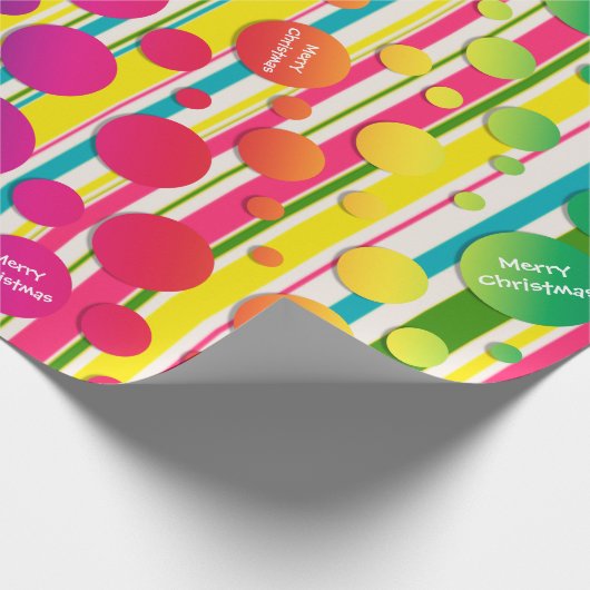 Papier Cadeau [Beatnik Bubbles] Polka rétro Pointe Arc-en-ciel r (Coin)