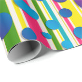 Papier Cadeau [Beatnik Bubbles] Polka rétro Pointe Arc-en-ciel r (Coin rond)