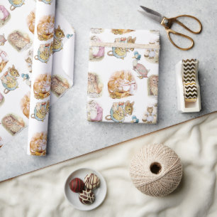 Papier Cadeau Beatrix Potter Bunny Souris Puddle Duck Squirrel