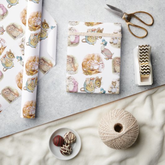 Papier Cadeau Beatrix Potter Bunny Souris Puddle Duck Squirrel (Artisanat)