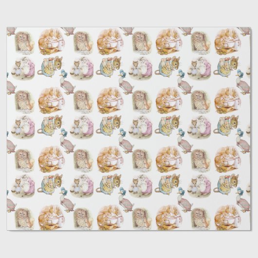 Papier Cadeau Beatrix Potter Bunny Souris Puddle Duck Squirrel (Plat)