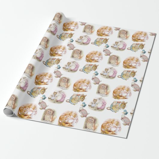 Papier Cadeau Beatrix Potter Bunny Souris Puddle Duck Squirrel (Déroulé)