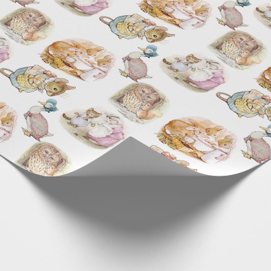 Papier Cadeau Beatrix Potter Bunny Souris Puddle Duck Squirrel (Coin)