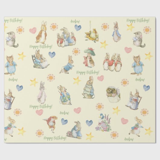 Papier Cadeau Beatrix Potter Cute Peter le lapin et ses amis (Plat)