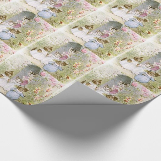 Papier Cadeau Beatrix Potter, Mère Chat et Chatons, Custom (Coin)