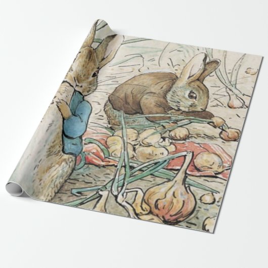 Papier Cadeau Beatrix Potter Peter Rabbit et Benjamin Bunny (Déroulé)