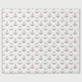 Papier Cadeau Béatrix vert rose mignon Potter thème animal (Plat)