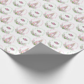 Papier Cadeau Béatrix vert rose mignon Potter thème animal (Coin)