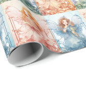 Papier Cadeau Beau ange de Noël (Coin rond)