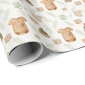 Papier Cadeau Beau Baby shower d'aquarelle papier d'enveloppemen (Coin rond)