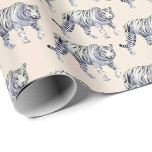 Papier Cadeau Beau Bengale blanc Motif de crème de tigre