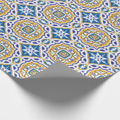 Papier Cadeau 💙 Beau bleu Azulejos IV Papier enveloppant (Coin)