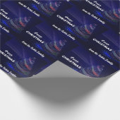 Papier Cadeau Beau bleu, étincelant. Joyeux emballage de Noël (Coin)