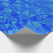 Papier Cadeau Beau bleu indigo honeysuckle motif (Coin)