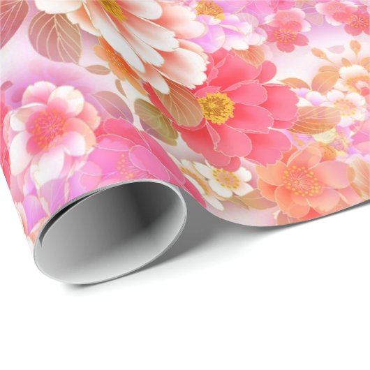 Papier Cadeau Beau Bouquet (Coin rond)