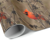 Papier Cadeau Beau Cardinal du Nord  (Coin rond)