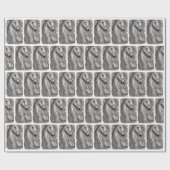 Papier Cadeau Beau Cheval Gris Argent Orné avec/ Flower Mane (Plat)