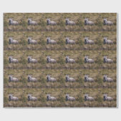 Papier Cadeau Beau Cheval gris coloré (Plat)