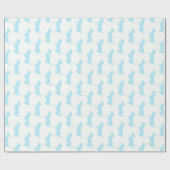 Papier Cadeau Beau chiot blanc et bleu de bébé (Plat)
