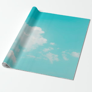 Papier Cadeau Beau ciel bleu et nuages avec lumière naturelle